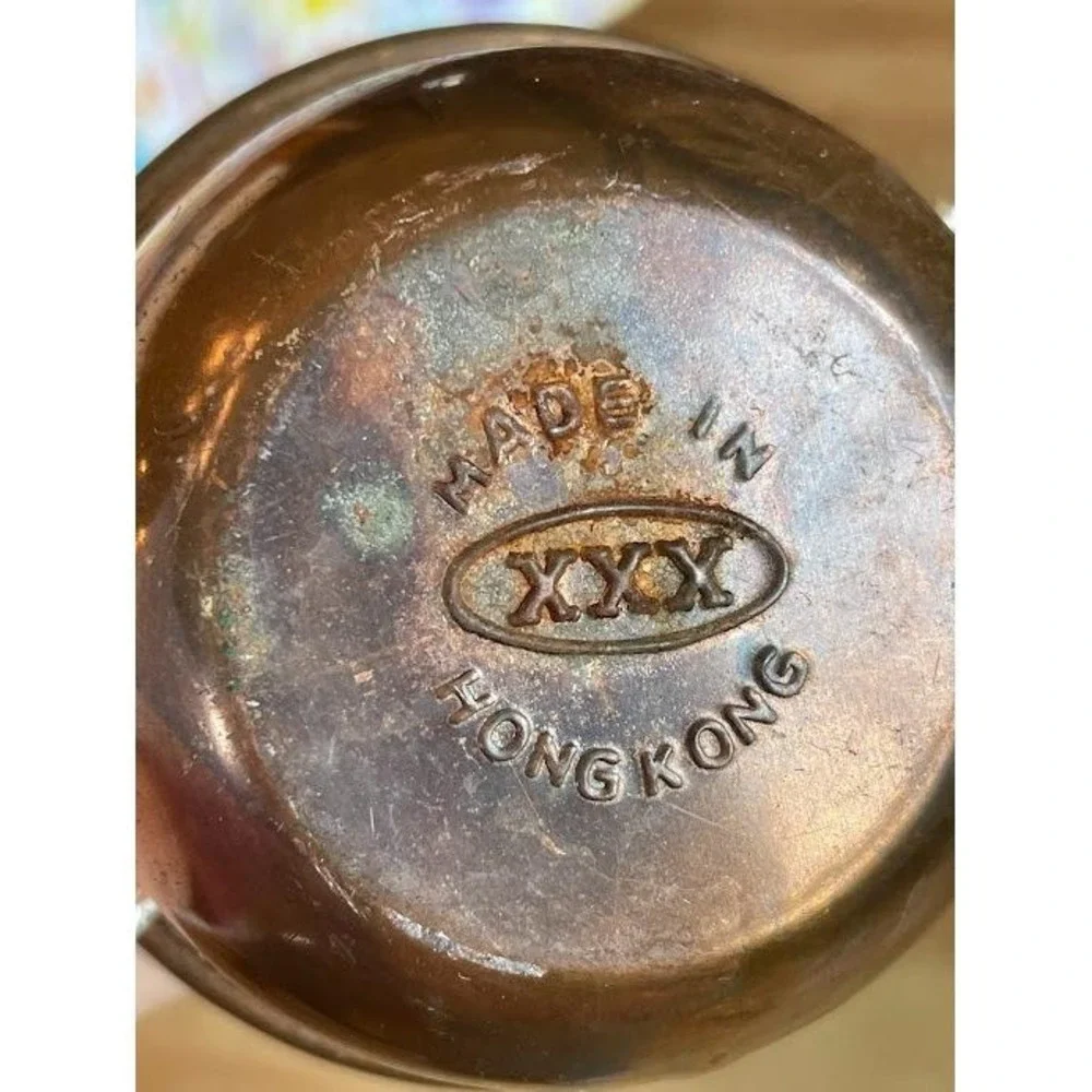 Vintage Brass Miniature Finger‎ Oil Lamp with Clear Glass Hurricane Chimney